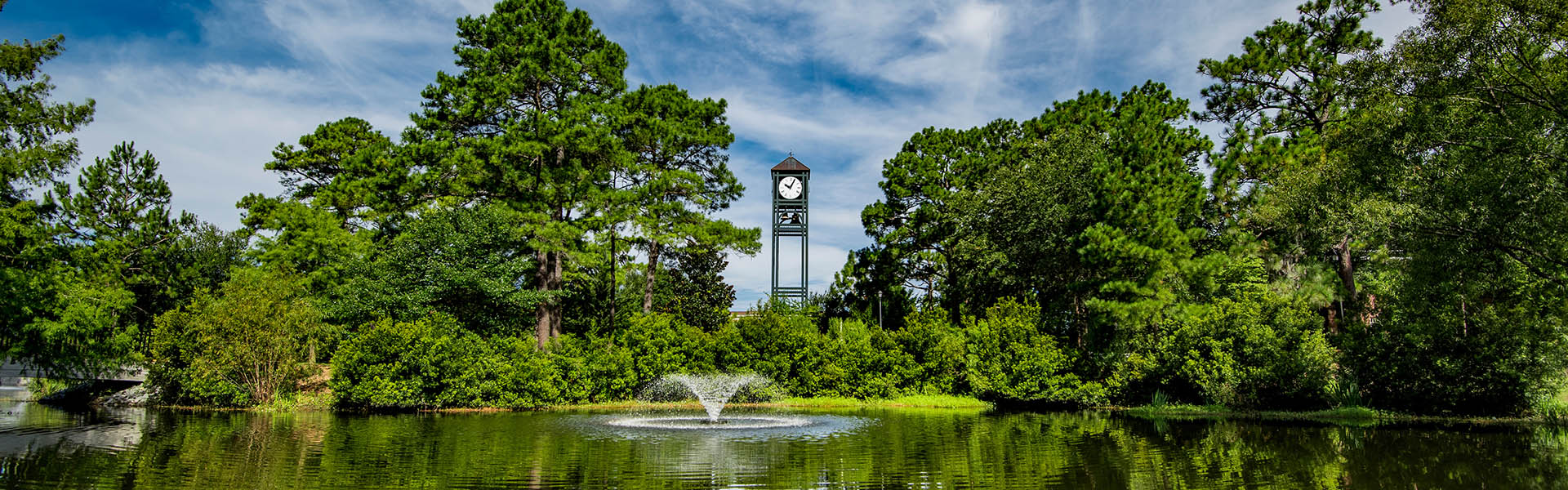 UNCW clocktower and lake