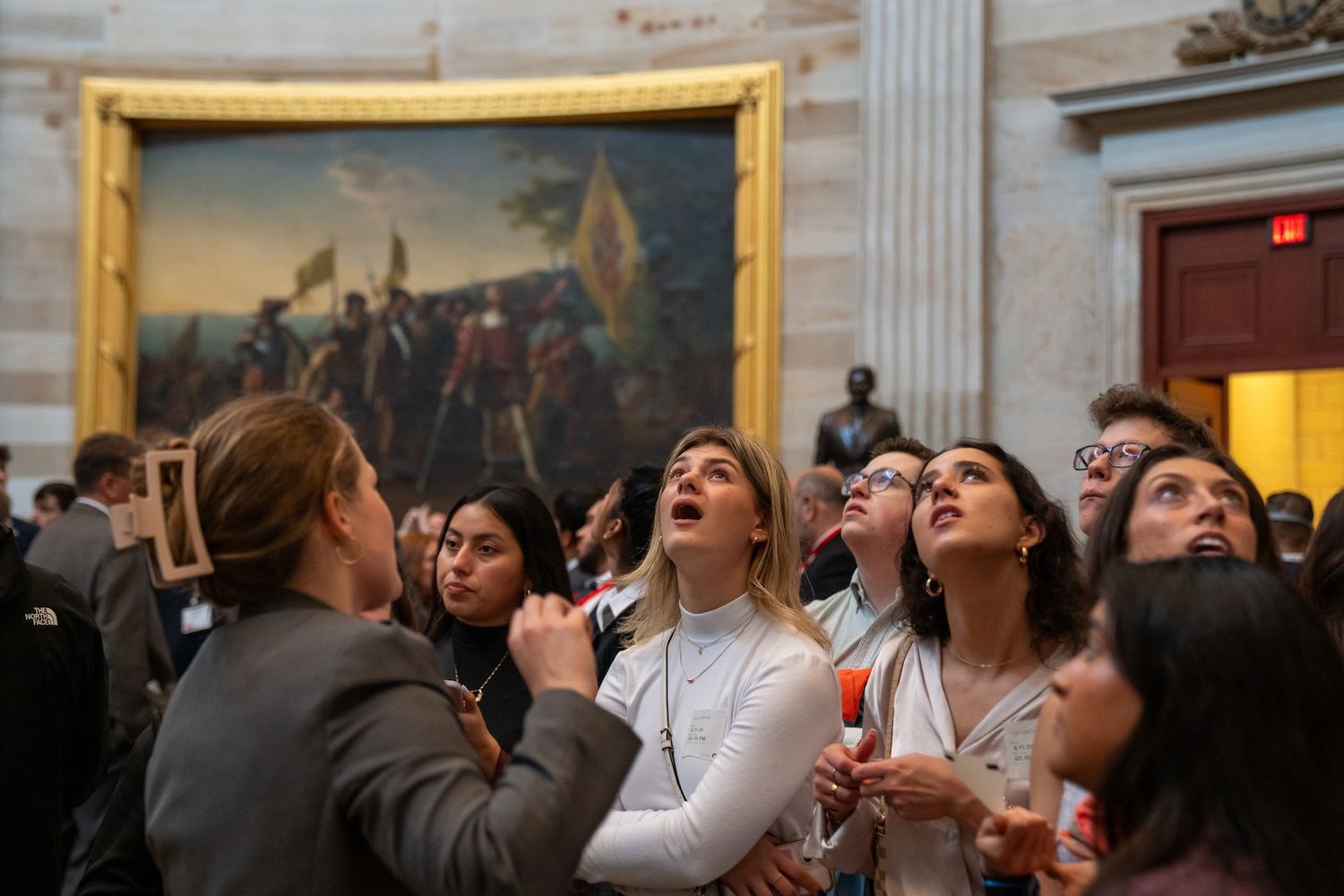 Students on the spring Washington D. Seahawks trip tour the U.S. Capitol